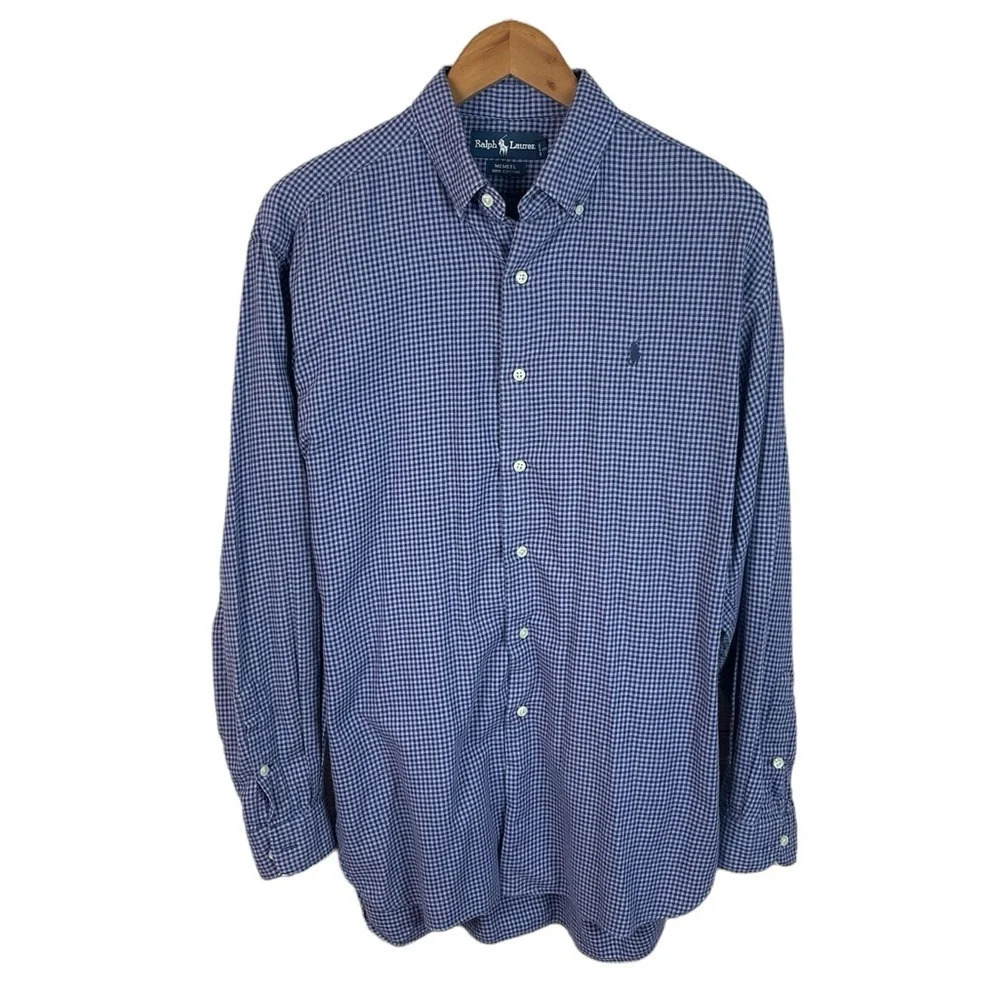 BF1275 Men’s Polo Ralph Lauren Designer MCMEEL Plaid Flannel Button Shirt M